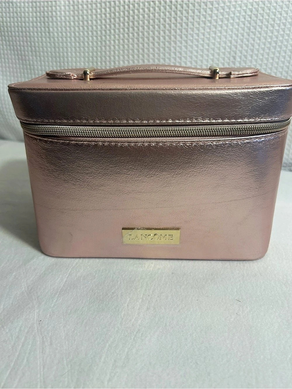 Lancôme Rose Gold Train Case Vanity Makeup Bag